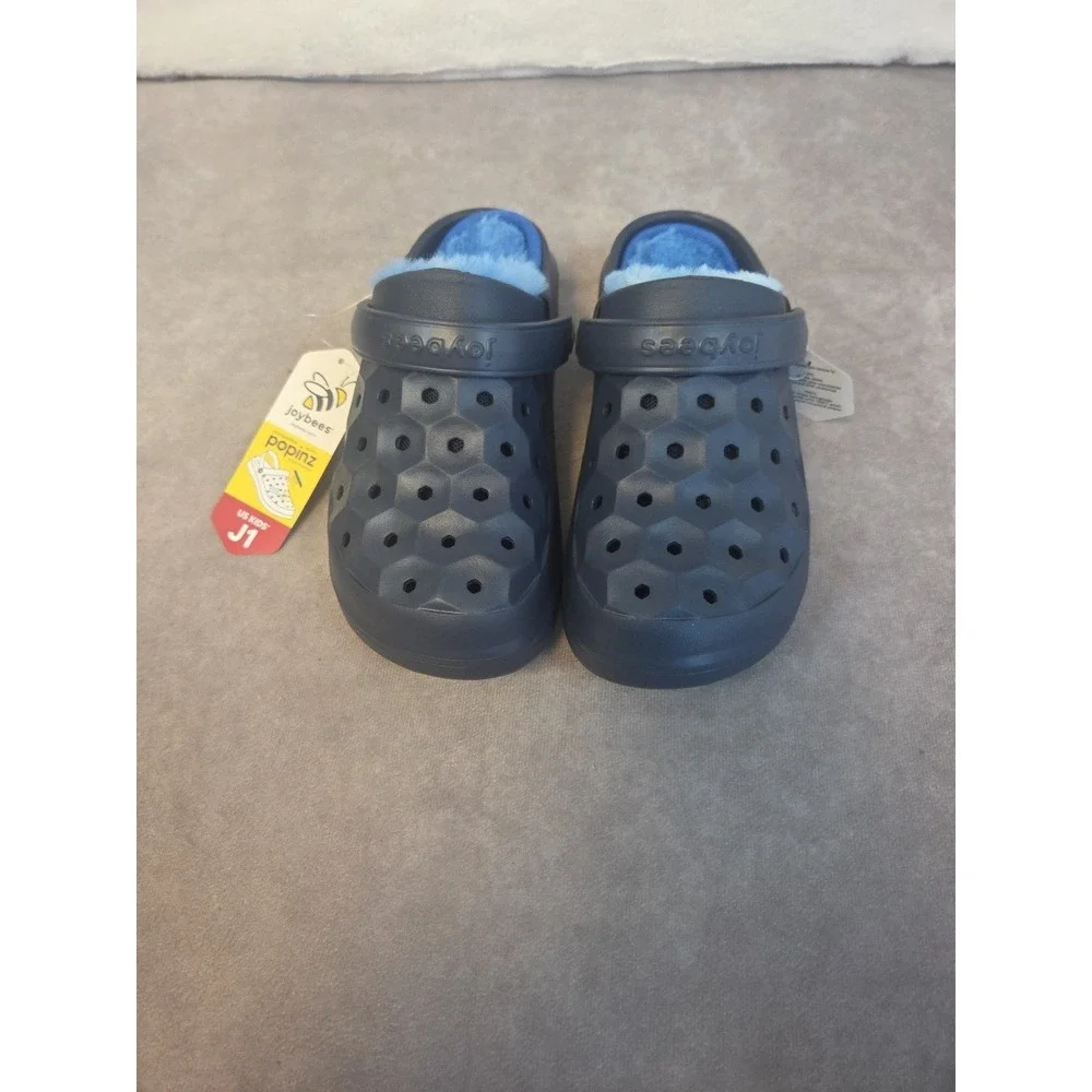 JoybeesFur Lined  Clogs Childs Size YouthJ1 Navy NWT